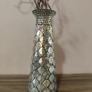 Antique Mirror Work Glass Vase