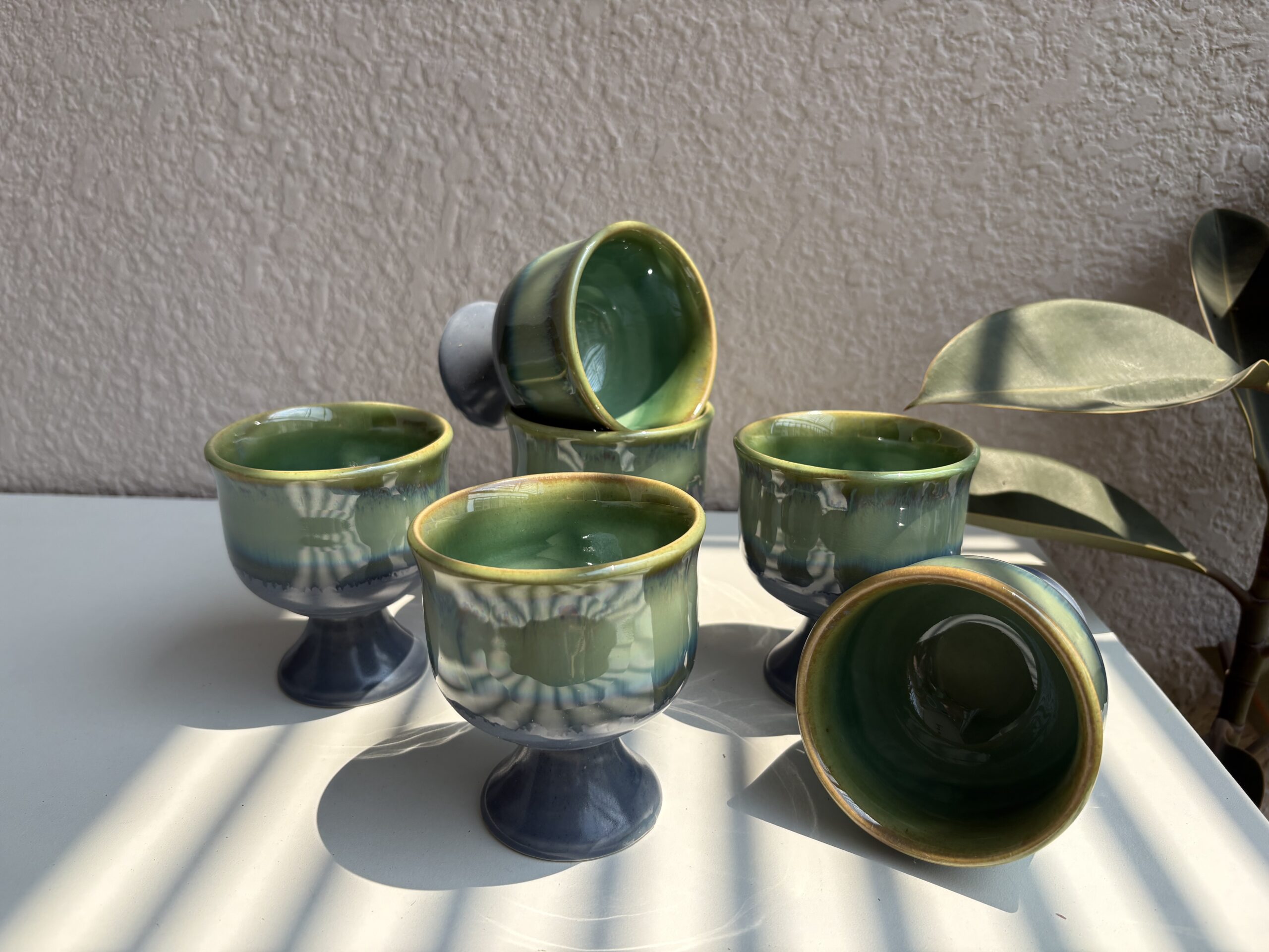 Ice Cream Goblet or Sage Green Grey Dessert Bowl (Set of 6) - Image 2
