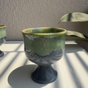 Ice Cream Goblet or Sage Green Grey Dessert Bowl (Set of 6)