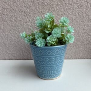 Embossed Planter_Blue
