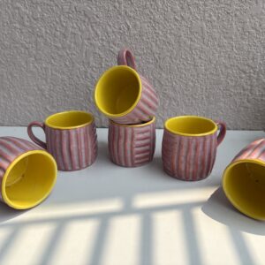 Textured Tea Cups_Pink/Yellow