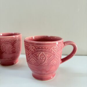 Embossed Mugs-Pastel Pink