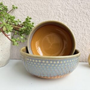 Handmade Textured Caramel Bowl Set of 2
